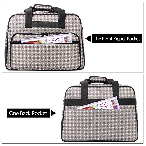 Yarwo Maletas de Transporte para Máquina de Coser Overlock, Bolsa para Máquina de Coser Adecuado para la mayoría de Las Overlock universales, con Acolchado y Fondo Antideslizante, Puntos Grises