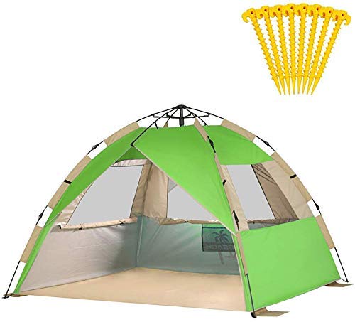 YASE-king Instantánea Beach Tienda Familiar de Sombra Exterior del pabellón Lona Impermeable for la agrupación de Vacaciones de Partido-3 Persona Tiendas de campaña (Color : Green)