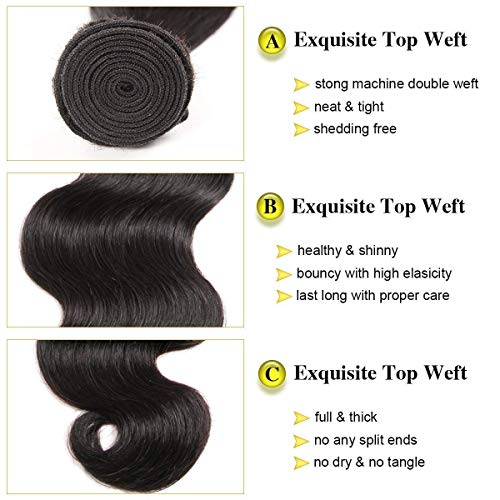 Yavida Extensiones de Cabello Natural 8A Extensiones de Pelo Ondulado Natural Pelo Humano Natural Brasileño 300g Colore Naturale 10 12 14 Pollici