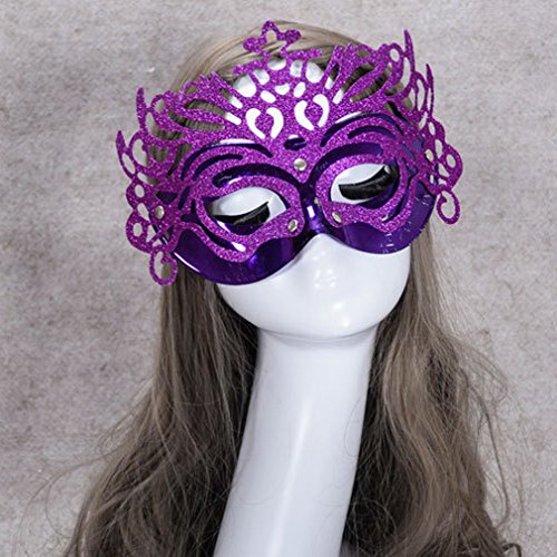 YAZILIND Mujer Accesorios de Moda máscara de la Corona Media Cara de Venecia mascarilla para Disfraces Masquerade Halloween Party (púrpura)
