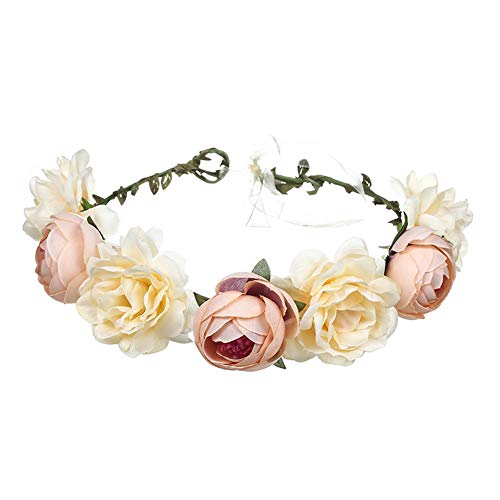YAZILIND Rose flor tocado hecho a mano accesorios de pelo Festival diadema accesorios de novia amarillo