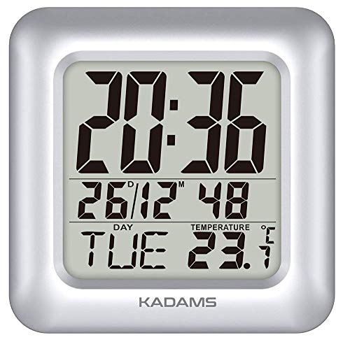 YBZS Termómetro Infrarrojo,Reloj Digital Baño Ducha, Aerosol Resistente Al Agua, A Prueba De Humedad del Termómetro, Fecha del Calendario Mes, Ventosa Reloj De Pared De La Tabla