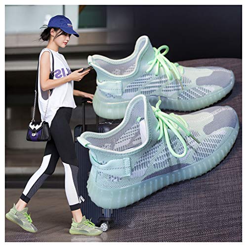 YCKZZR Zapatillas de Deportivos de Running para Mujer Correr Gimnasia Ligero Sneakers Ligero Transpirable,Verde,37