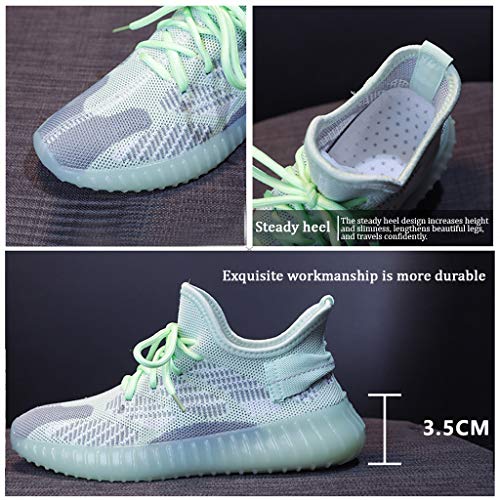 YCKZZR Zapatillas de Deportivos de Running para Mujer Correr Gimnasia Ligero Sneakers Ligero Transpirable,Verde,37