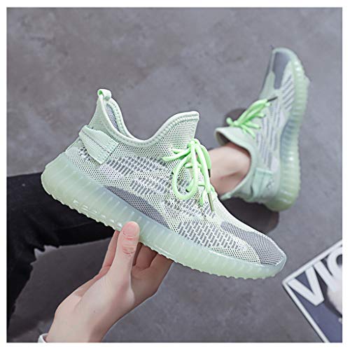 YCKZZR Zapatillas de Deportivos de Running para Mujer Correr Gimnasia Ligero Sneakers Ligero Transpirable,Verde,37
