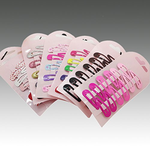 Yeahibaby 100 unids 9 sets broches de pelo a presión sin deslizamiento metal pinza de pelo Barrettes para niñas niños pequeños accesorios para el cabello de los niños (estilo mixto)