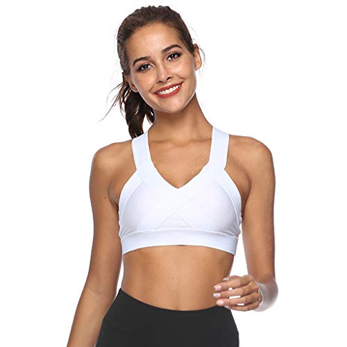 YEBIRAL Sujetadores Deportivos Mujer,Sujetador Reductor Cómodo Yoga Gimnasio Sin Aros Sin Costuras sin Anillo de Acero Push Up Chaleco