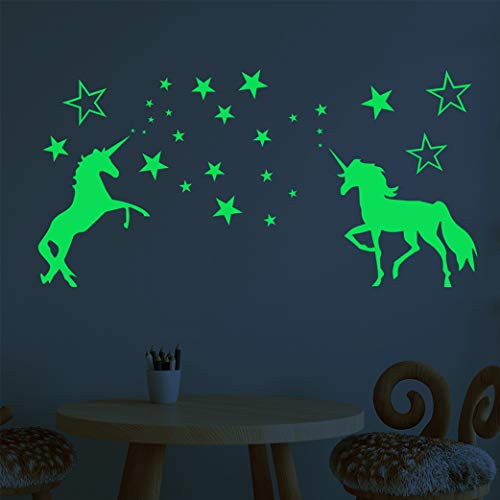 Yeelan 468piezas Que Brillan en la Oscuridad luminosa Autoadhesiva Pegatinas de Pared Estrellas y luna DIY Calcomanía Mural Decoración para Jardín de Infantes Bebé Niños Dormitorio Sala de Estar