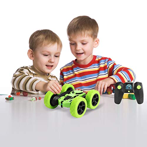 Yeelan Carro de Control Remoto 360 ° Dar la Vuelta Giros Truco Carros de Juguete Vehículo RC Camiones de 2,4 GHz Vehículo de Carreras Eléctrico con luz LED Regalos de Cumpleaños para Niños Edad 5+