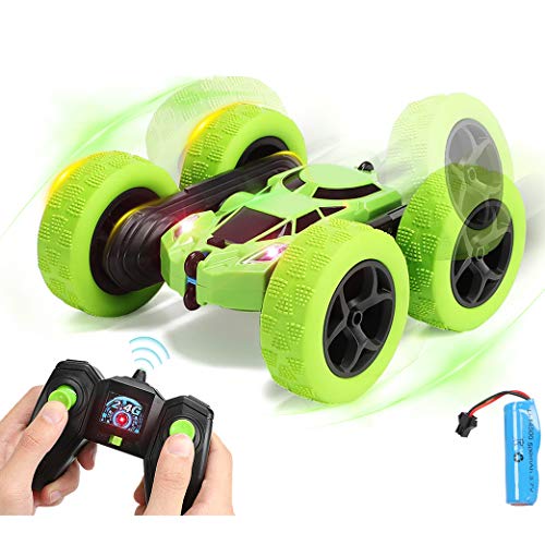 Yeelan Carro de Control Remoto 360 ° Dar la Vuelta Giros Truco Carros de Juguete Vehículo RC Camiones de 2,4 GHz Vehículo de Carreras Eléctrico con luz LED Regalos de Cumpleaños para Niños Edad 5+