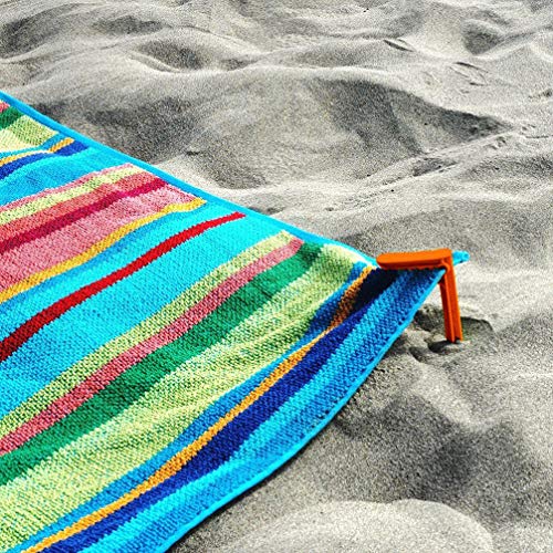 Yeelan Pinzas Toalla de Playa Beach Towel Clips de Toalla de Playa Manta Picnic Fijar Clavijas (Verde + Naranja)