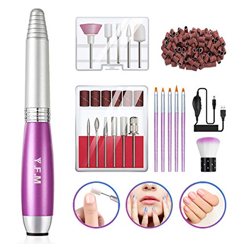 Y.F.M Juego de Taladro de uñas Portátil, Taladro de uñas Eléctrico, Kit de Lima de uñas Profesional para uñas Acrílicas, Esmalte de Gel, Manicura y Pedicura
