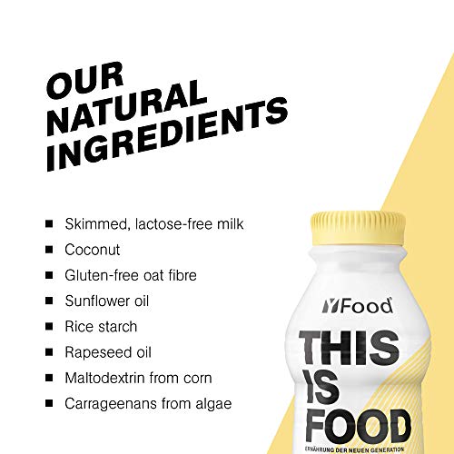 YFood Vanilla | Batido Sustitutivo | Sustitutivo de comida sin lactosa ni gluten | 33g de proteínas, 26 vitaminas y minerales | 25% de las calorías diarias requeridas | 12 x 500 ml (1kcal/ml)