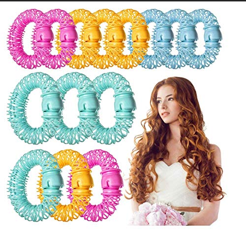 yhsndy 6 PCS Curl Magic Donut Bigodini per capelli, Formatori D'onda Senza Calore, Plastica Magic Hair Styling Roller Bigodino Spiral Curls Strumenti Fai da Te, Hairdress-Easy (blue)