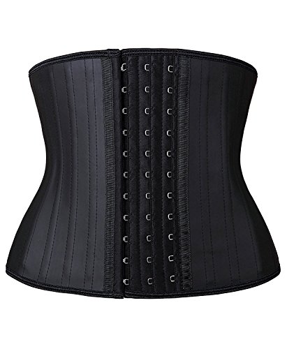YIANNA Faja Reductora Mujer Torso Corto Waist Trainer Corset Colombianas Fajas Reductoras Adelgazantes Abdomen Postparto Negro, 110299 Size M