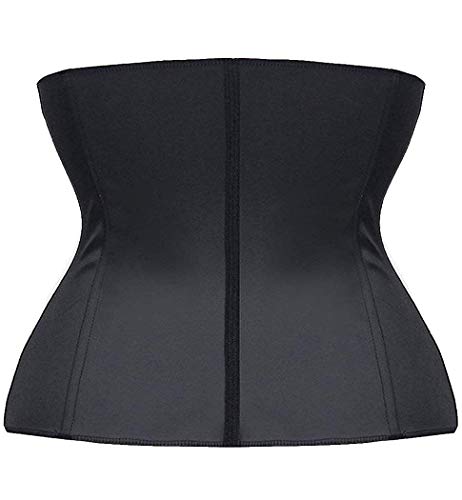 YIANNA Fajas Reductoras Adelgazante Mujer Waist Trainer Corset Reductor Cinturilla Moldeadora Latex Corsé Colombianas Negro, 110299 Size L
