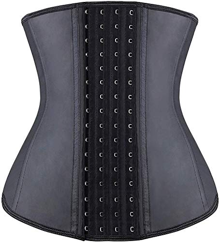 YIANNA Fajas Reductoras Adelgazantes Mujer Largo Torso Waist Trainer Latex Colombianas Postparto Corsé Negro, 11211 Size S