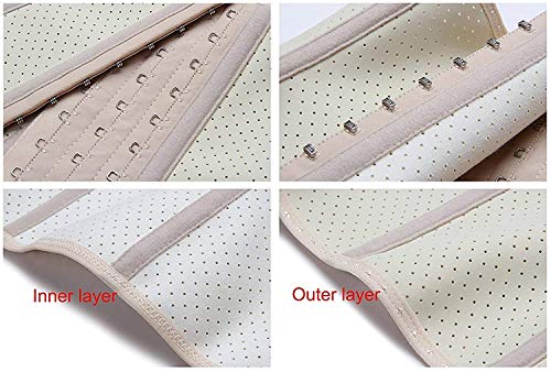 YIANNA Mujer Fajas Reductoras Adelgazantes Torso Corto Waist Trainer Corset Reductor Cinturilla Abdomen Respirable Beige, 110266 Size S