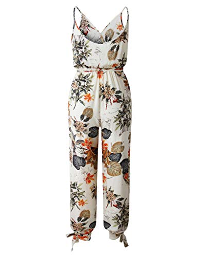 Yiarnme Mujer Mono Largo Casual Elegante Manga Larga Jumpsuits Playsuit de Fiesta de Noche Monos Beige M