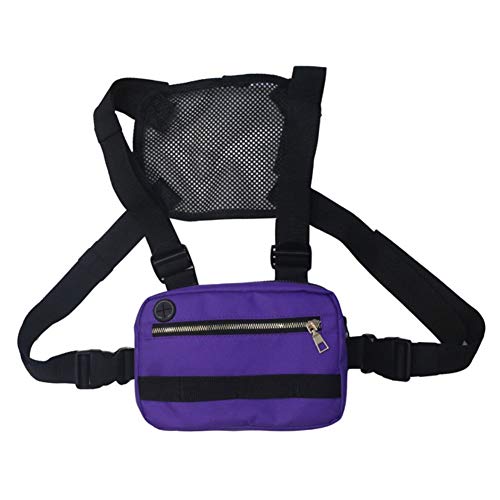 YIDOU Hombres Mujeres Cofre rígido Hip Hop Streetwear Riñonera Bolsas tácticas Ajustables Paquete de Cintura Portabebés Streetwear Riñoneras