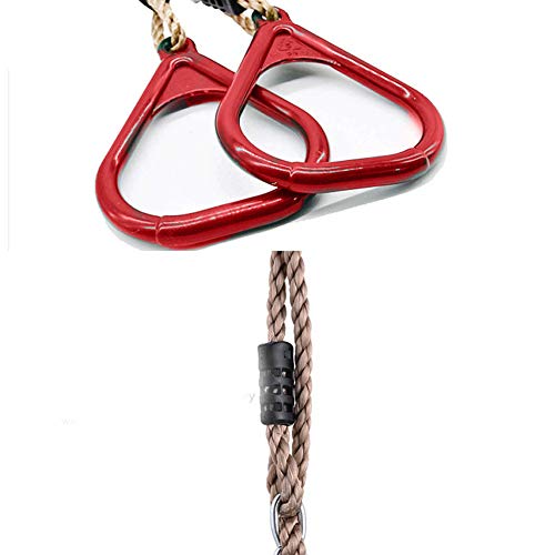 YIFEIKU Co, Ltd. Anillos de gimnasio para niños con barra de trapecio para el gimnasio, parque de juegos para el hogar, accesorios para interiores y exteriores, equipos de fitness, rojo