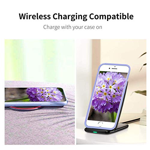 YiKaDa - Funda para iPhone SE 2020 / iPhone 8 / 7 + [2 Unidades] Cristal Templado Protector de Pantalla, Cáscara Suave de Silicona TPU Líquida Funda Forro de Microfibra Suave Cojín - Púrpura