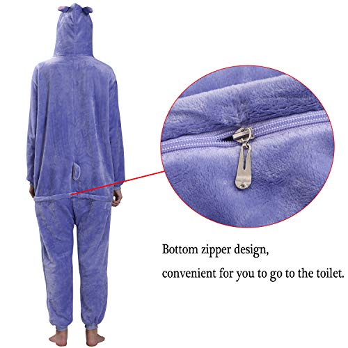 Yimidear® Unisex Cálido Pijamas para Adultos Cosplay Animales de Vestuario Ropa de Dormir Halloween y Navidad(XL, Azul Stitch)