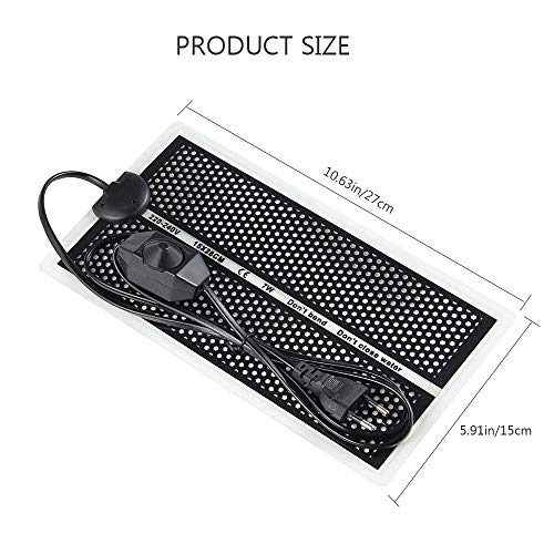 Yinong-eu Manta termica Calor para Reptiles, Anfibios y invertebrado en terrarios (7W)