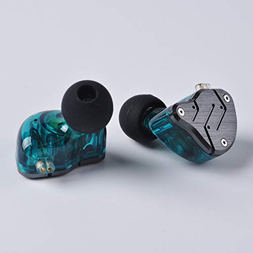 Yinyoo KZ ZSN Auriculares en el Monitor del oído Conductores híbridos Armadura balanceada + Auriculares KZ dinámicos en el Auricular (Cian sin micrófono)