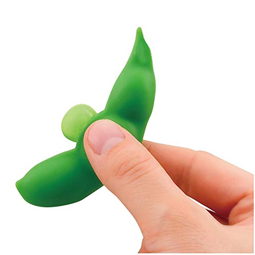Yissma Squeeze Beans Keychain Fidget Toys Squishy Pea Pod Stress Toy Brinda diversión para niños Adultos Reduce la ansiedad El estrés