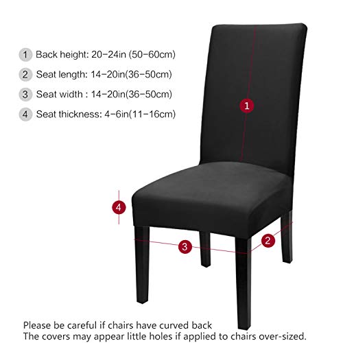 YISUN Fundas de Silla de Comedor en Spandex, Elásticas y Modernas, Extraíbles y Lavables, Fundas de Licra para Sillas Altas 4/6 Piezas Fundas Protectoras para Sillas