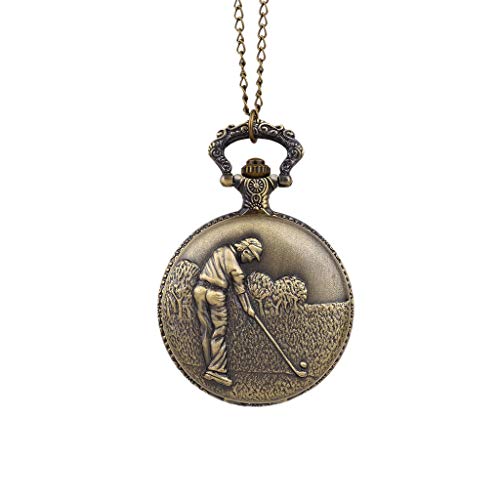 Yivise Hombres y Mujeres Reloj de Cuarzo Pendiente Pareja Retro Mesa Colgante Mesa Conmemorativa Regalos Creativos Reloj de Bolsillo (B)