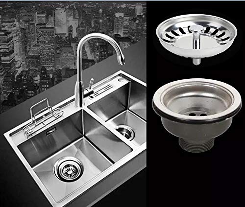 Yizhet Acero Inoxidable Fregadero de Cocina Colador Enchufe Tapón de Fregadero Filtro Doble Capa Desague Filtro - Diamètre de Ø79.3 mm(2 Piezas)