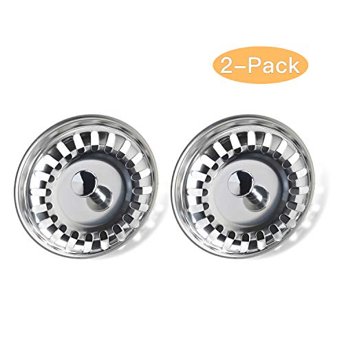 Yizhet Acero Inoxidable Fregadero de Cocina Colador Enchufe Tapón de Fregadero Filtro Doble Capa Desague Filtro - Diamètre de Ø79.3 mm(2 Piezas)