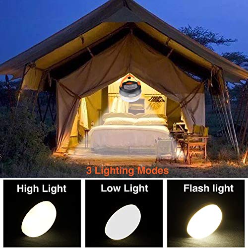 Yizhet Linterna Camping LED, Recargable Camping Lámpara & Banco de Energía 3 Modos Lámpara de Campamento con Base Magnética Impermeable Portátil Luz de Emergencia para Pesca,Excursionismo (2 Piezas)