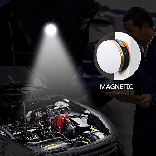 Yizhet Linterna Camping LED, Recargable Camping Lámpara & Banco de Energía 3 Modos Lámpara de Campamento con Base Magnética Impermeable Portátil Luz de Emergencia para Pesca,Excursionismo (2 Piezas)