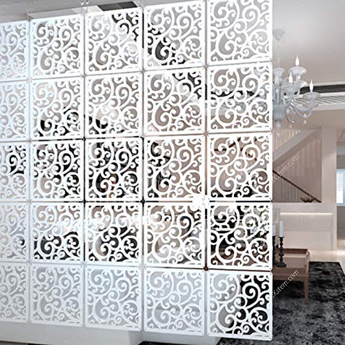 Yizunnu - Juego de 12 paneles separadores de ambientes colgantes de madera, paneles de plástico, para salón, comedor, estudio y sala de estar, hotel, bar, decoración de 29 x 29 cm