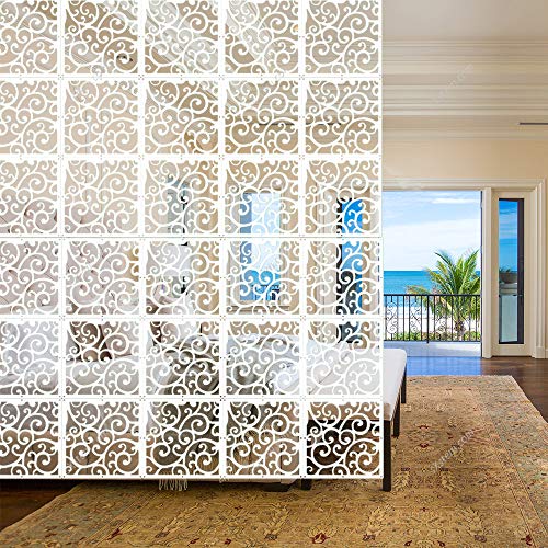 Yizunnu - Juego de 12 paneles separadores de ambientes colgantes de madera, paneles de plástico, para salón, comedor, estudio y sala de estar, hotel, bar, decoración de 29 x 29 cm