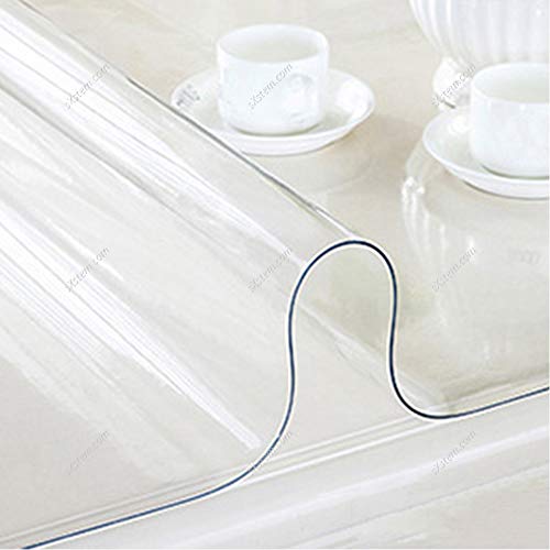 Yizunnu - Mantel protector de mesa de vinilo transparente, suave e impermeable, de 1 mm, vinilo, transparente, 60x120cm /23.6x47.2inch