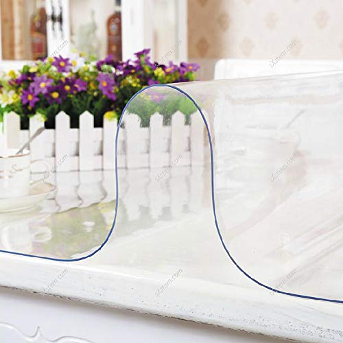Yizunnu - Mantel protector de mesa de vinilo transparente, suave e impermeable, de 1 mm, vinilo, transparente, 60x120cm /23.6x47.2inch