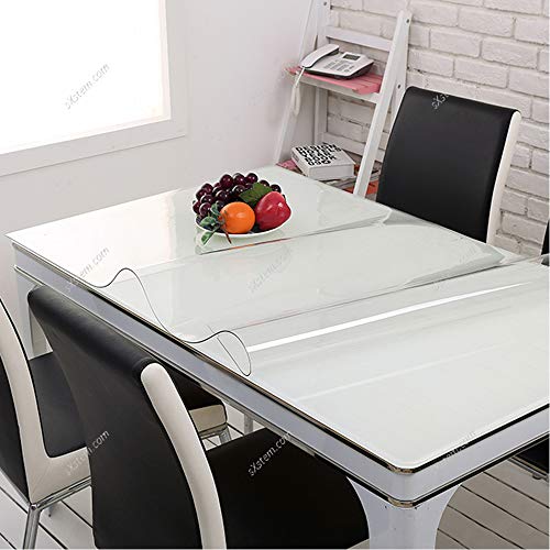 Yizunnu - Mantel protector de mesa de vinilo transparente, suave e impermeable, de 1 mm, vinilo, transparente, 60x120cm /23.6x47.2inch