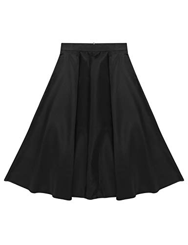 YiZYiF Falda Larga Fiesta Niñas Falda Danza Flamenca Faldas Volantes Falda Casual Elegante Cintura de Cremallera Ropa Bailarina 6-14 Años Negro 8 Años