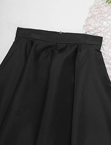 YiZYiF Falda Larga Fiesta Niñas Falda Danza Flamenca Faldas Volantes Falda Casual Elegante Cintura de Cremallera Ropa Bailarina 6-14 Años Negro 8 Años