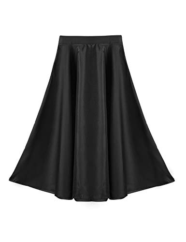 YiZYiF Falda Larga Fiesta Niñas Falda Danza Flamenca Faldas Volantes Falda Casual Elegante Cintura de Cremallera Ropa Bailarina 6-14 Años Negro 8 Años