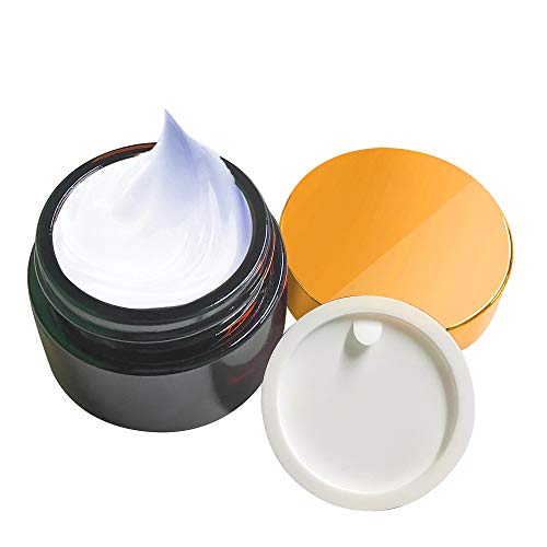 YLX 30ml Tarros de Cristal de Ámbar con Tapa Interior Vacía Crema Rellenables Botella de Pot Recipiente para Salve Crema Facial (Marrón)