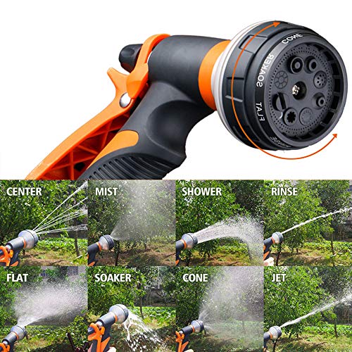 YLX Pistola de Riego Pistola de Agua de Jardín con 8 modos, Alta Presión Para Lavado de Autos/Riego de Plantas y Ducha de Mascotas