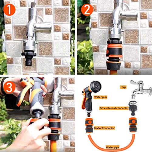 YLX Pistola de Riego Pistola de Agua de Jardín con 8 modos, Alta Presión Para Lavado de Autos/Riego de Plantas y Ducha de Mascotas