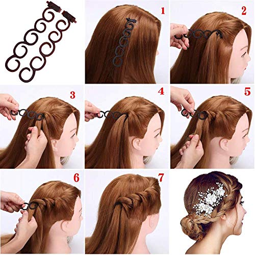 YMHPRIDE Kit de herramientas de accesorios para el peinado del cabello para mujeres niñas, herramientas de Syling para el diseño del cabello de moda Accesorios para el cabello de bricolaje Kit