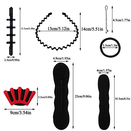 YMHPRIDE Kit de herramientas de accesorios para el peinado del cabello para mujeres niñas, herramientas de Syling para el diseño del cabello de moda Accesorios para el cabello de bricolaje Kit