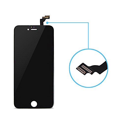 Yodoit para Pantalla iPhone 6 Plus Negro, Conjunto de Pantalla LCD y digitalizador Reemplazo de la Pantalla táctil de Vidrio con Marco + Kit de Herramientas de reparación (5,5 Pulgadas)